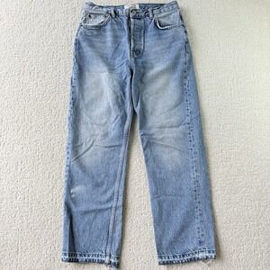 Reformation Cynthia High Rise Relaxed Crop Jeans Women's 29 Light Wash $128